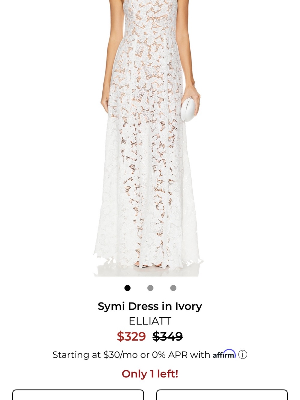 Elliatt Ivory Lace Gown